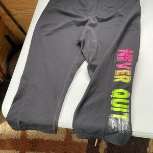 Womens Black workout/Biking Capri’s with Colorful Print